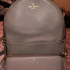 Gray (taupe) color Kate Spade mini book-bag